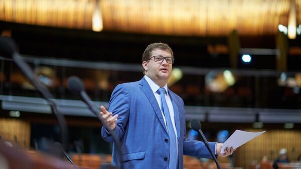 Глава украинской делегации Владимир Арьев во время заседания ПАСЕ в Страсбурге