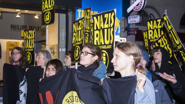 Участники акции против Австрийской партии свободы в Вене. Архивное фото