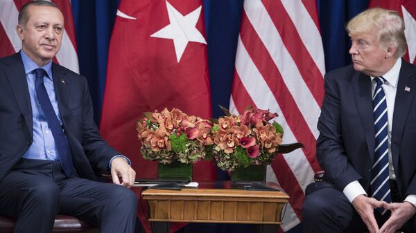 Президент США Дональд Трамп и президент Турции Реджеп Тайип Эрдоган во время встречи 
