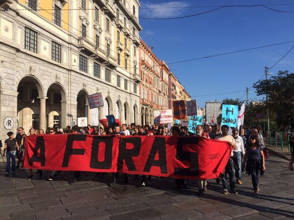 Акция против НАТО в Италии Акция против НАТО в Италии