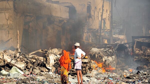 На месте взрыва в Могадишо в Сомали