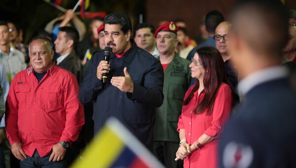 Президент Венесуэлы Николас Мадуро после объявления итогов губернаторских выборов