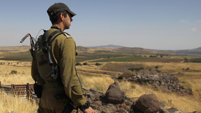 Израильский солдат возле израильско-сирийской границы. Архивное фото
