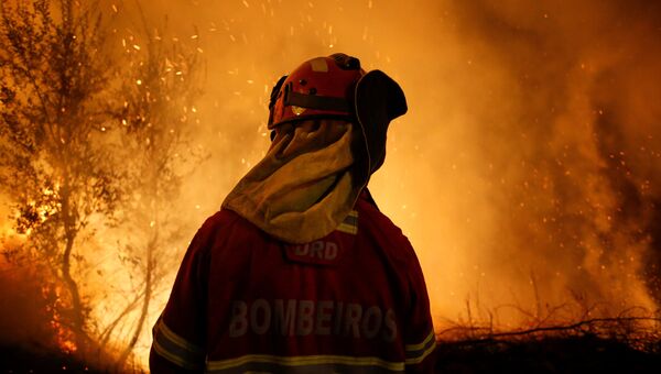 Лесной пожар в Португалии. 16 октября 2017