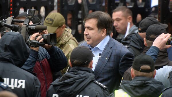 Михаил Саакашвили на акции протеста в Киеве. Архивное фото