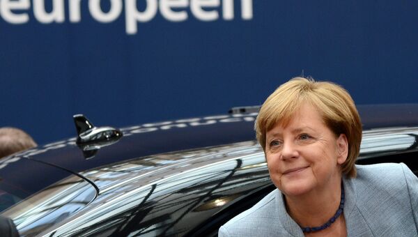 Канцлер Германии, лидер Христианско-демократического союза Ангела Меркель перед началом заседания Совета Европы в Брюсселе. 19 октября 2017