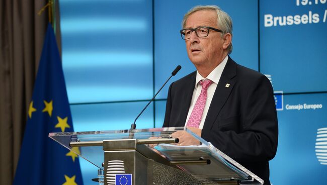 Председатель Европейской комиссии Жан-Клод Юнкер на заседании Совета Европы в Брюсселе