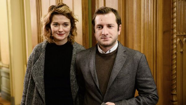 Актриса Надежда Михалкова с супругом режиссером Резо Гигинеишвили. Архивное фото