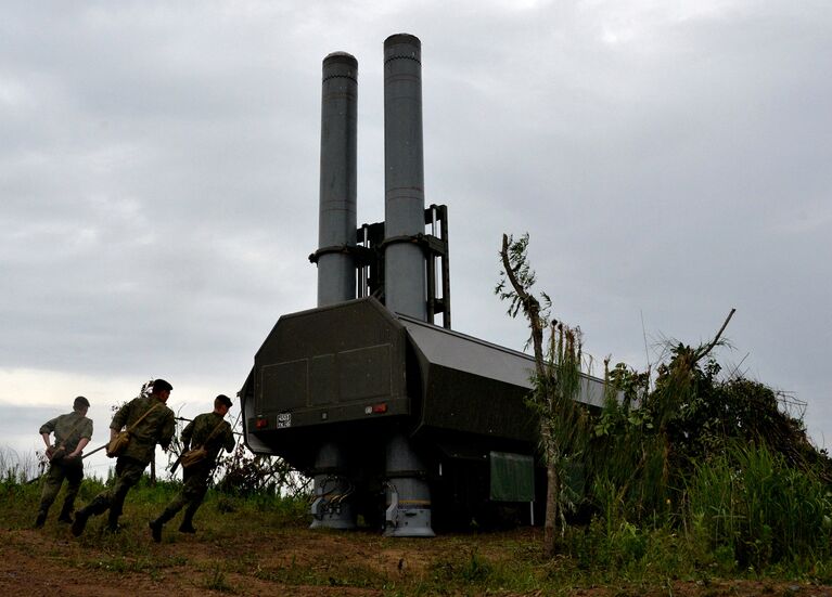 Новый береговой ракетный комплекс Бастион во время учений в Приморском крае