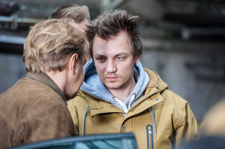 Актер Михаил Горевой и режиссер Кирилл Соколов на съемках фильма Папа, сдохни