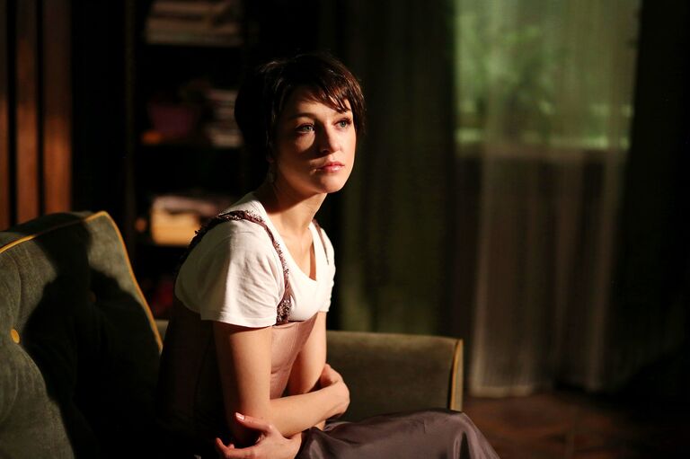 Актриса Евгения Крегжде на съемках фильма Папа, сдохни