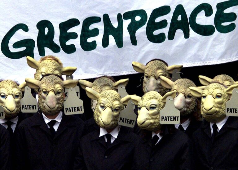 Протест активистов Greenpeace против клонирования животных в Германии Протест активистов Greenpeace против клонирования животных в Германии