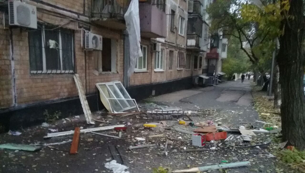 На месте взрыва в Донецке. 26 октября 2017