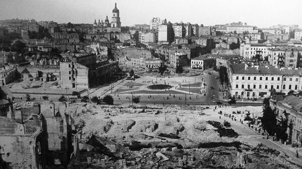 Вид разрушенного Киева в годы Великой Отечественной войны