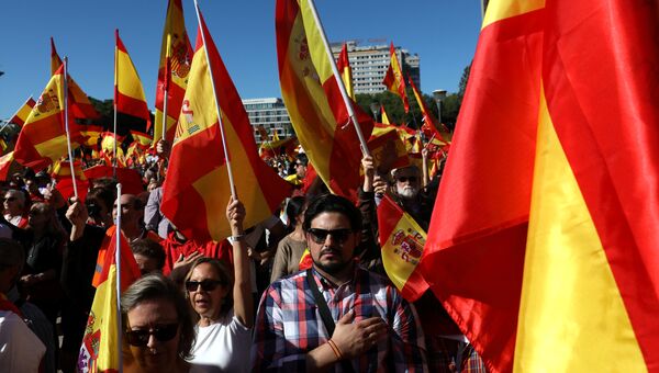 Митинг в центре Мадрида в поддержку единой Испании. 28 октября 2017