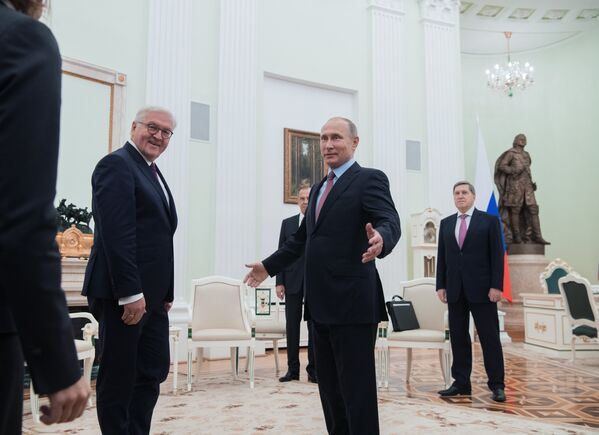Президент РФ Владимир Путин и федеральный президент ФРГ Франк-Вальтер Штайнмайер