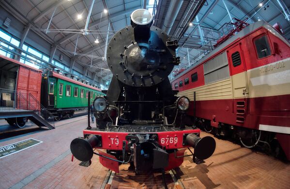 Паровоз ТЭ-6769 , представленный в экспозиции Музея российских железных дорог, открывшегося в Санкт-Петербурге