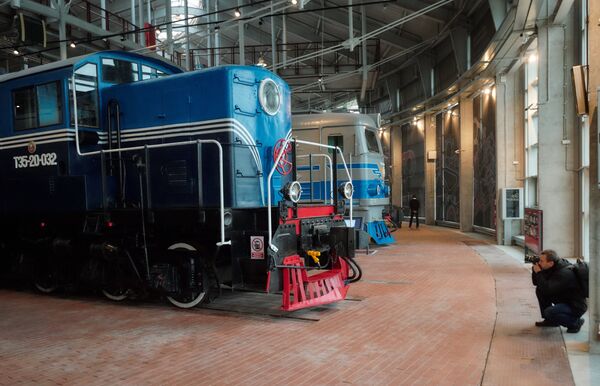 Тепловоз с электрической передачей ТЭ5-20-О32, представленный в экспозиции Музея российских железных дорог, открывшегося в Санкт-Петербурге