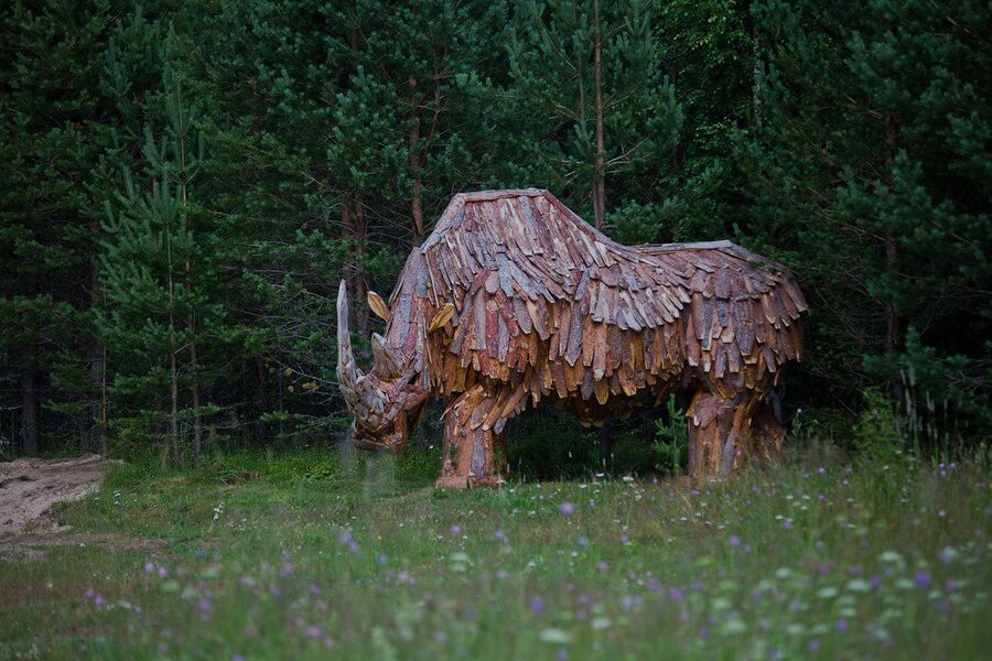 Арт-объект Носорог в Кенозерском национальном парке