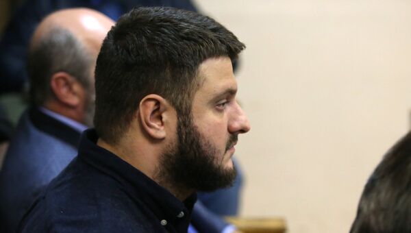 Сын министра внутренних дел Украины Александр Аваков во время заседания суда в Киеве. 2 ноября 2017