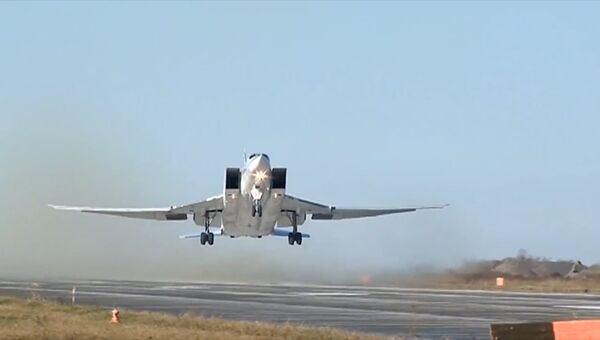 Работа группы дальних бомбардировщиков Ту-22М3 ВКС РФ в Сирии