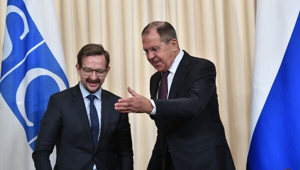 Министр иностранных дел РФ Сергей Лавров и генеральный секретарь ОБСЕ Томас Гремингер. Архивное фото