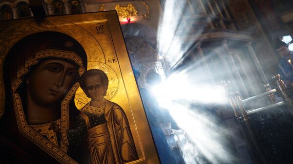 Освящение образа Божьей Матери Казанской, написанного для храма в Сирии