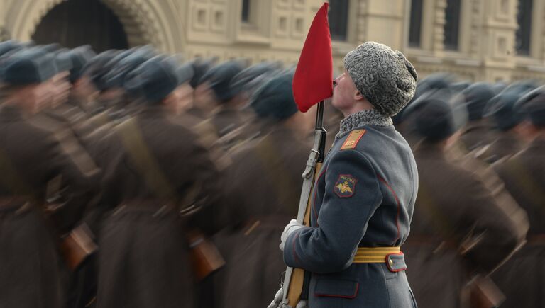 Генеральная репетиция марша, посвященного 76-й годовщине парада 1941 года, на Красной площади в Москве