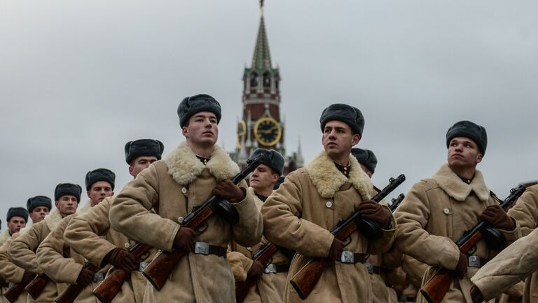 Генеральная репетиция марша, посвященного 76-й годовщине парада 1941 года