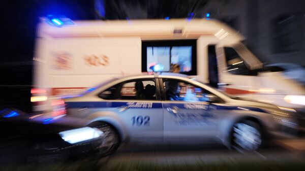 Полиция и скорая помощьАвтомобили полиции и скорой медицинской помощи на улице Москвы. Архивное фото
