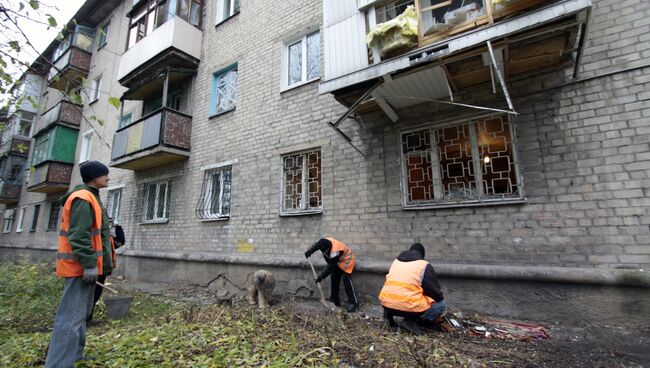 Последствия обстрела в Донецке. Архивное фото