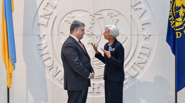 Президент Украины Петр Порошенко и глава МВФ Кристин Лагард во время встречи