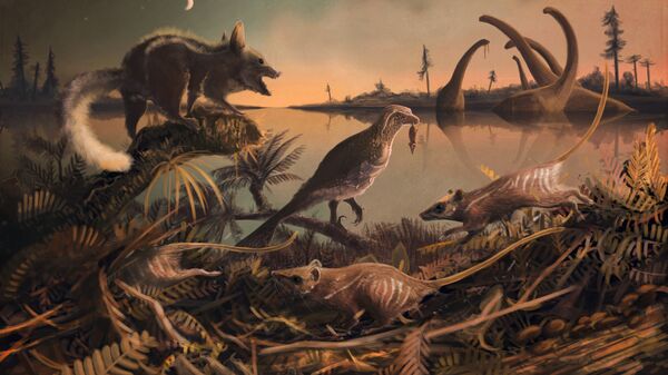 Так художник представил себе древнейших млекопитающих, живших на территории Англии 145 миллионов лет назад