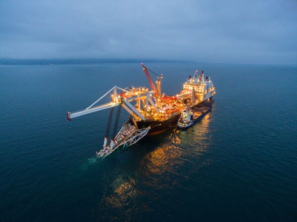 Судно-трубоукладчик Audacia во время строительства морского газопровода Турецкий поток Судно-трубоукладчик Audacia во время строительства морского газопровода Турецкий поток