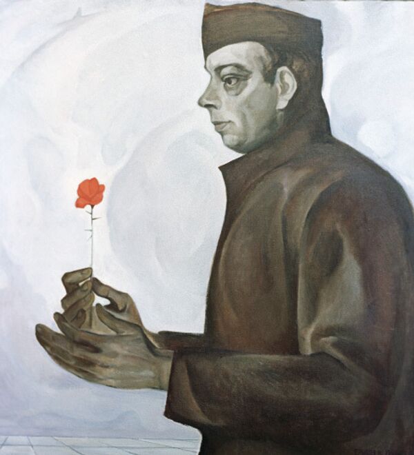 Репродукция картины Николая Ерышева Антуан де Сент-Экзюпери (1964 год).