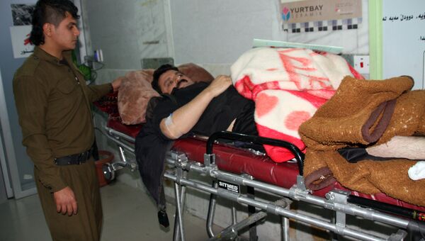Пострадавшие в иракской больнице после землетрясения в Иране. 12.11.2017