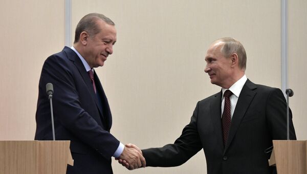 Президент Турции Реджеп Тайип Эрдоган и президент России Владимир Путин. Архивное фото