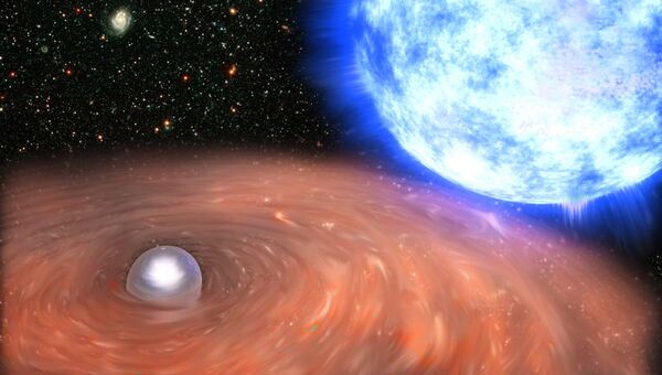 Двойная звездная система - белый карлик и пульсар