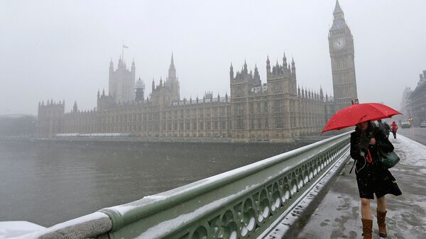 Снегопад в Лондоне. Архивное фото