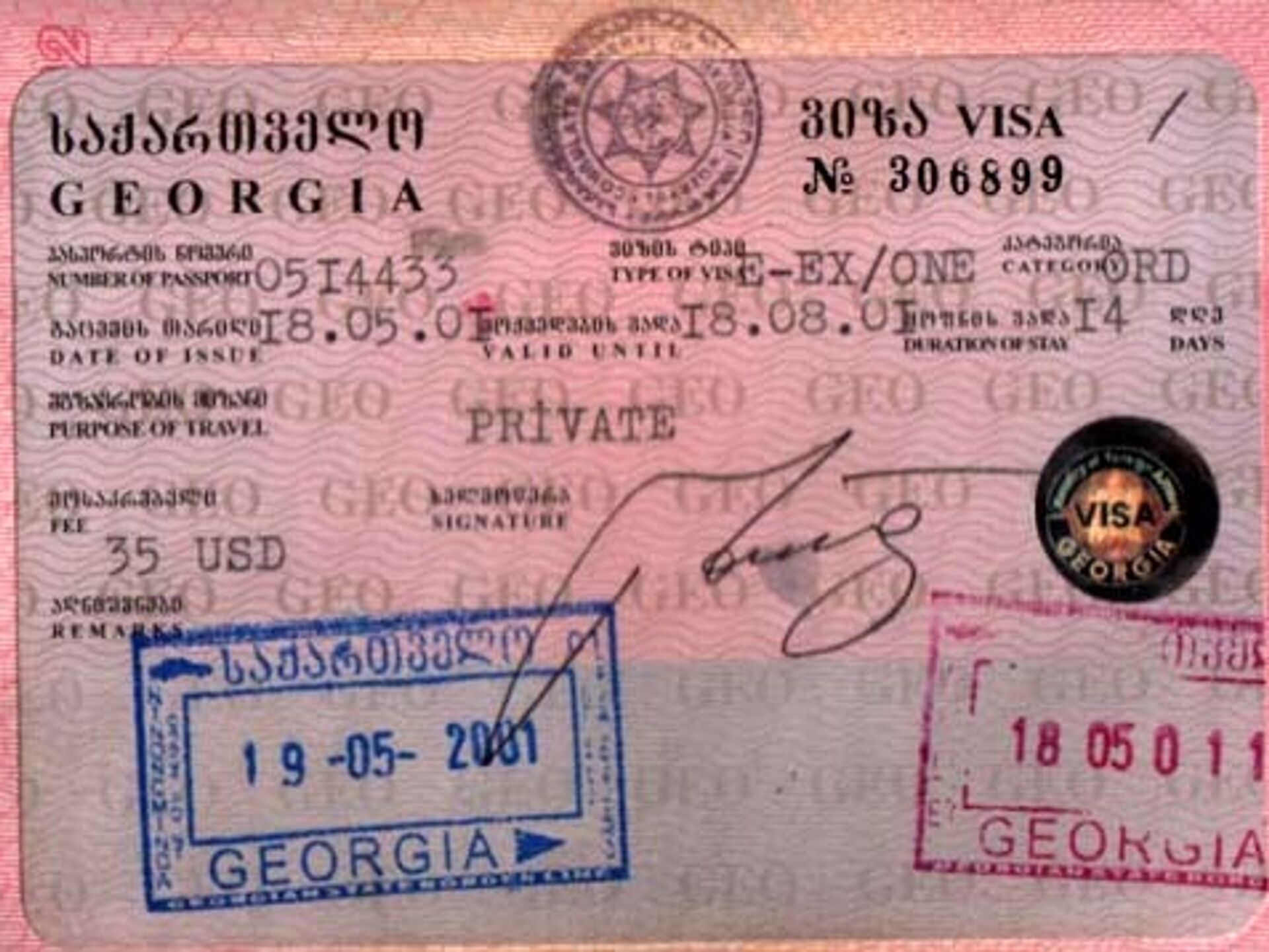 Виза для граждан грузии