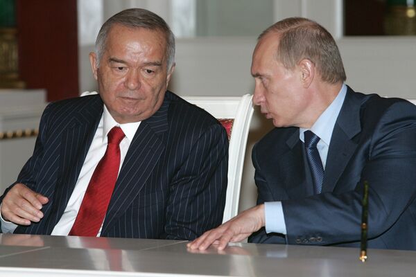 Премьер РФ Владимир Путин и президент Узбекистана Ислам Каримов. Архив