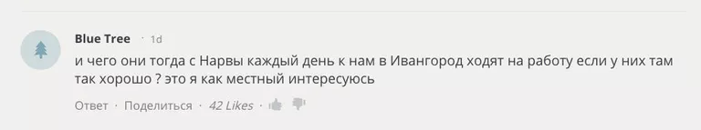Комментарий жителя Ивангорода на сайте RT Комментарий жителя Ивангорода на сайте RT