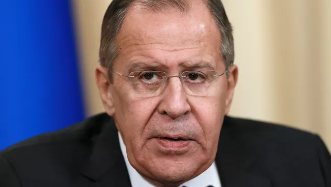Министр иностранных дел РФ Сергей Лавров во время совместной пресс-конференции в Москве с министром иностранных дел Белоруссии Владимиром Макеем. 15 ноября 2017