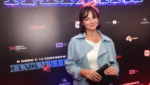 Актриса Анна Банщикова на премьере фильма Напарник в кинотеатре Октябрь