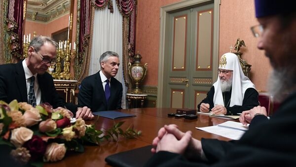 Встреча патриарха Кирилла с послом США Д. Хантсманом