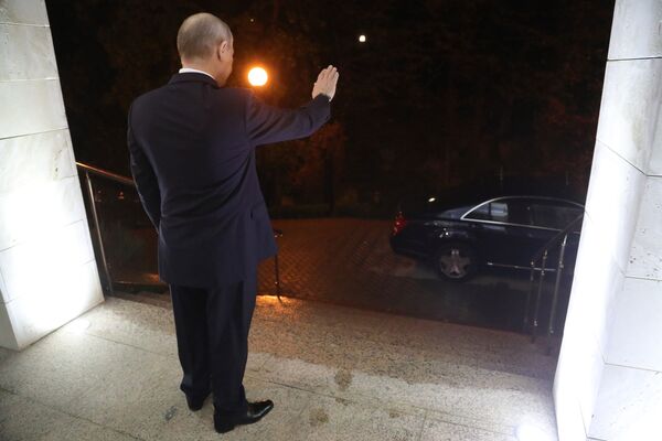 Президент РФ Владимир Путин после встречи с президентом Сирии Башаром Асадом