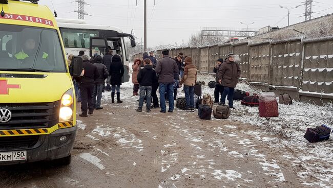 Место ДТП с пассажирским автобусом на трассе М4 в Домодедовском районе. 21 ноября 2017