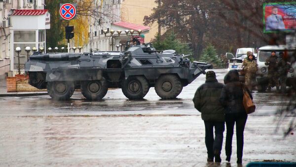 Военная техника в Луганске. 21 ноября 2017