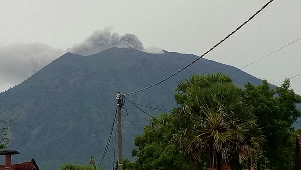 Извержение вулкана Агунг, Бали. 21 ноября 2017