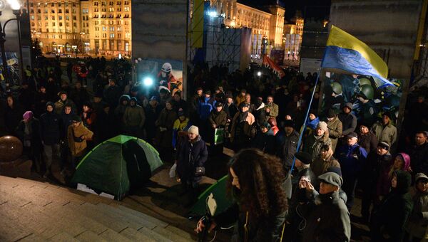 Участники акции в Киеве, посвященной годовщине начала событий на Майдане. 21 ноября 2017